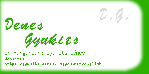 denes gyukits business card